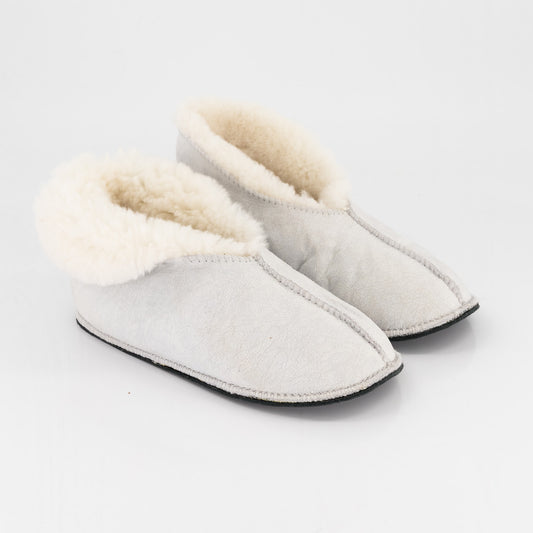 Natural Karoolux Leather-Sole Sheepskin Slippers