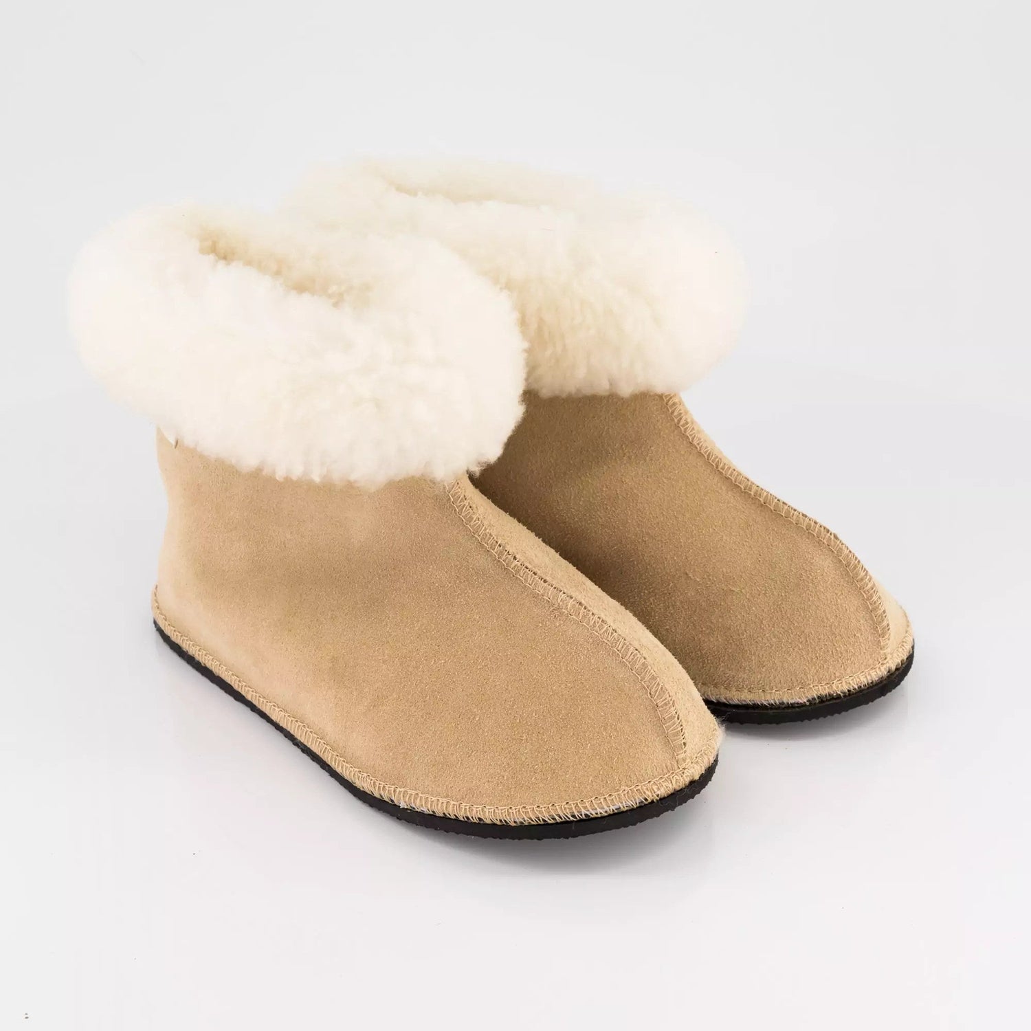 Handmade Hard-Sole Sheepskin Slippers