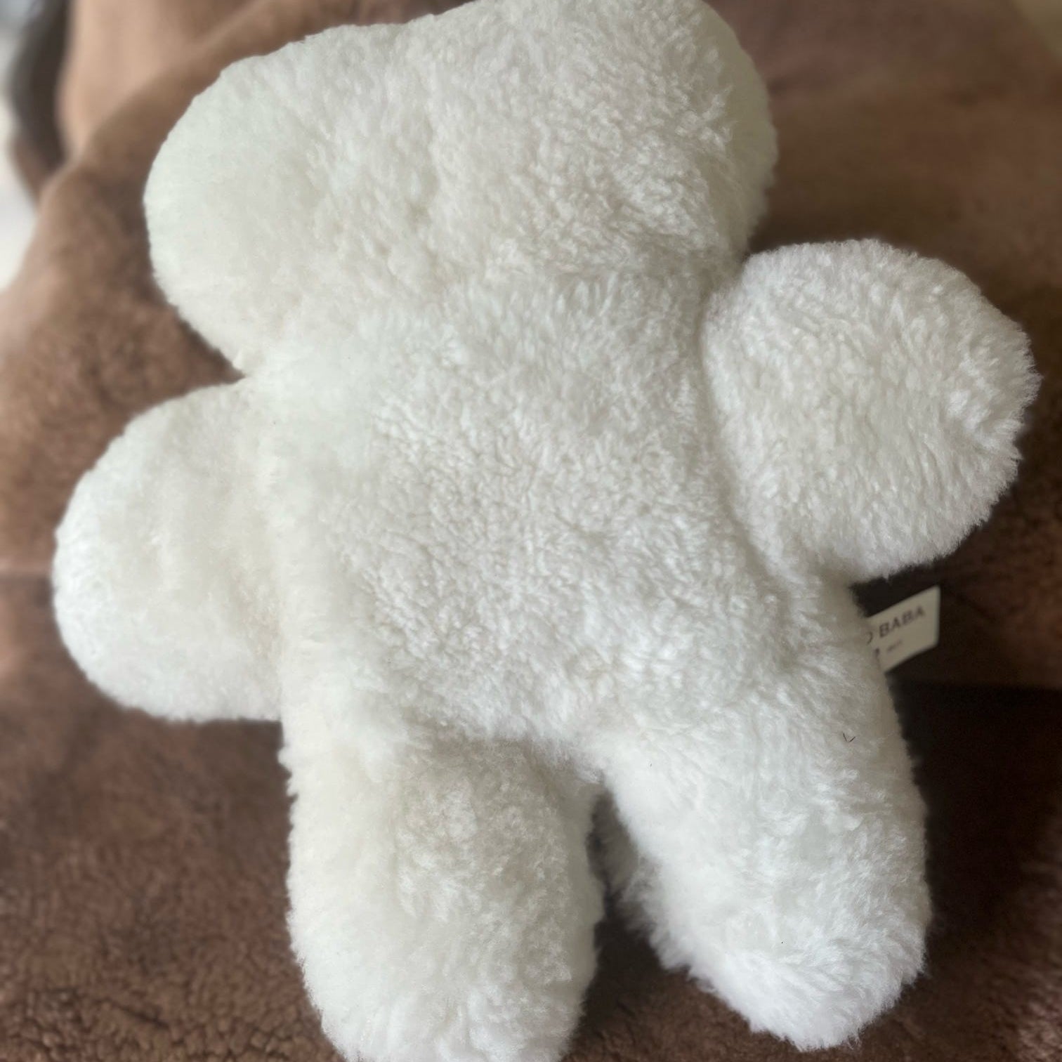 Fluffy Sheepskin Teddy Bear , White