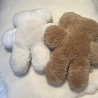 Fluffy Sheepskin Teddy Bears , White and Brown