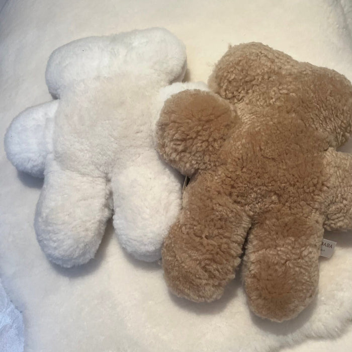 Fluffy Sheepskin Teddy Bears , White and Brown