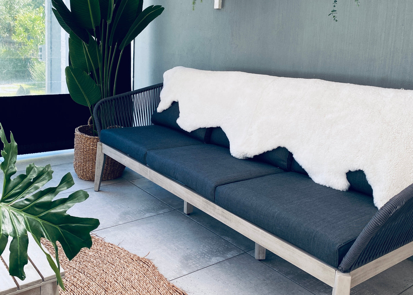 White South African Merino Sheepskin Double throw/carpet