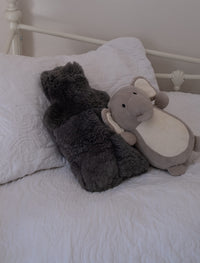 Sheepskin Hot Water Bottle Cover , grey, side view