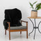 South African Merino Sheepskin , black , on chair