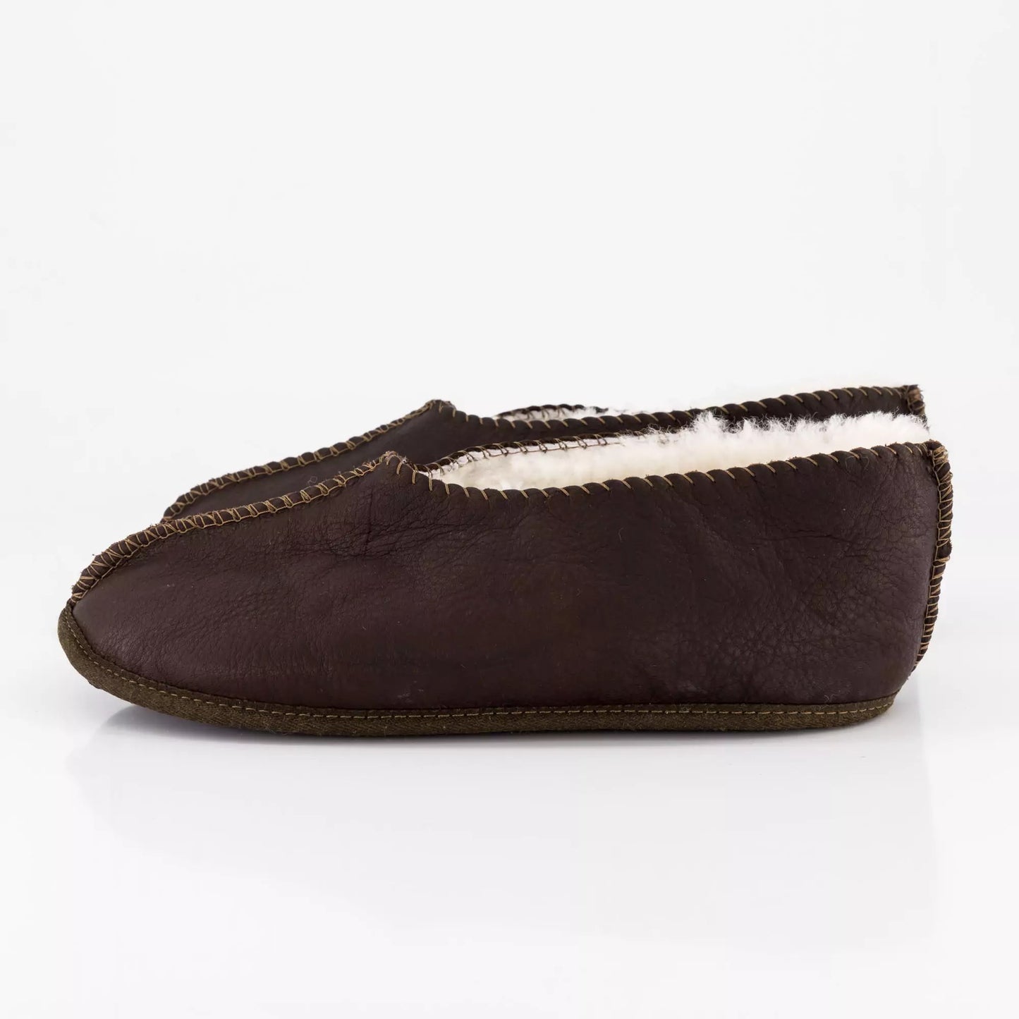 Nubuck Leather-Sole Sheepskin Slippers
