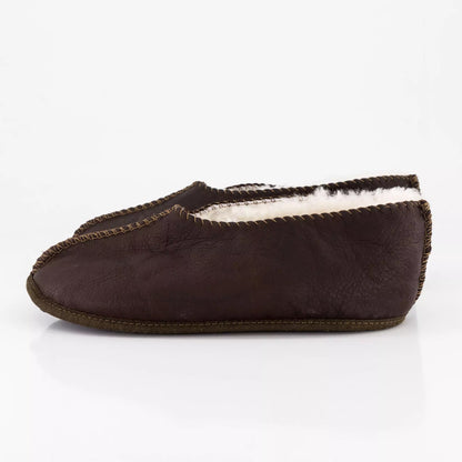 Nubuck Leather-Sole Sheepskin Slippers