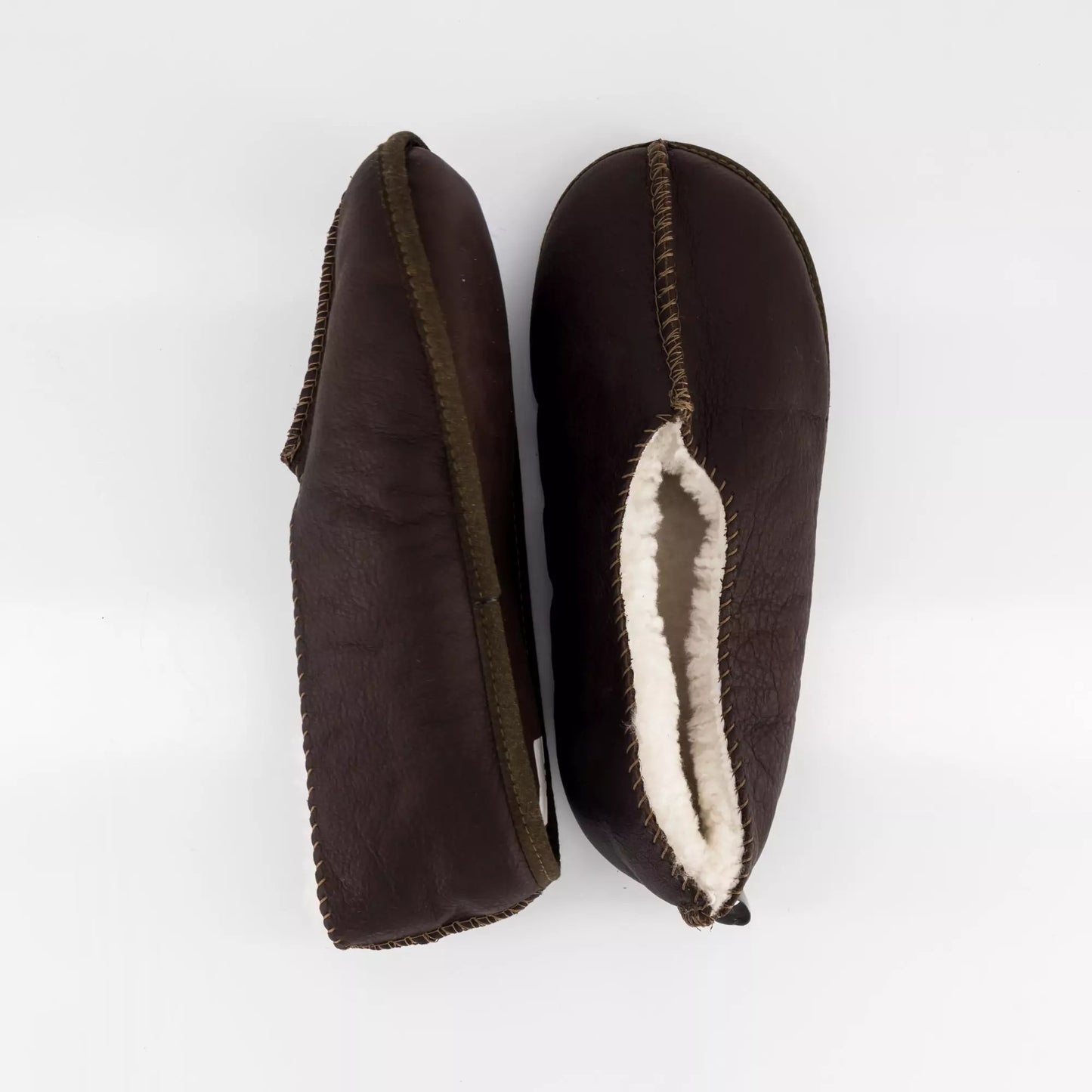 Nubuck Leather-Sole Sheepskin Slippers