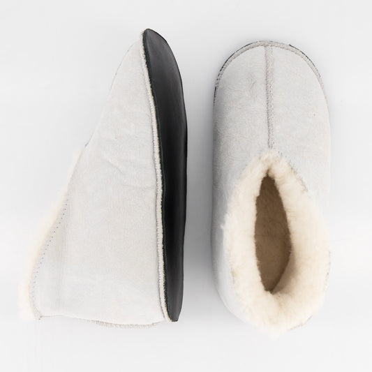 Natural Karoolux Leather-Sole Sheepskin Slippers