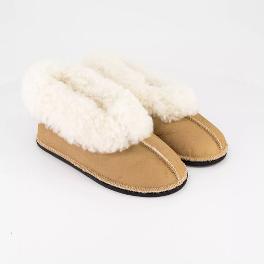 Handmade Hard-Sole Sheepskin Slippers