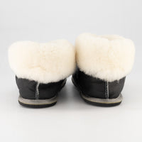 Black Sheepskin Slippers - Hard-Sole