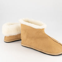 Tan Sheepskin Slippers - Hard-Sole
