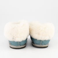 Teal Sheepskin Slippers - Hard-Sole