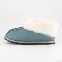Teal Sheepskin Slippers - Hard-Sole