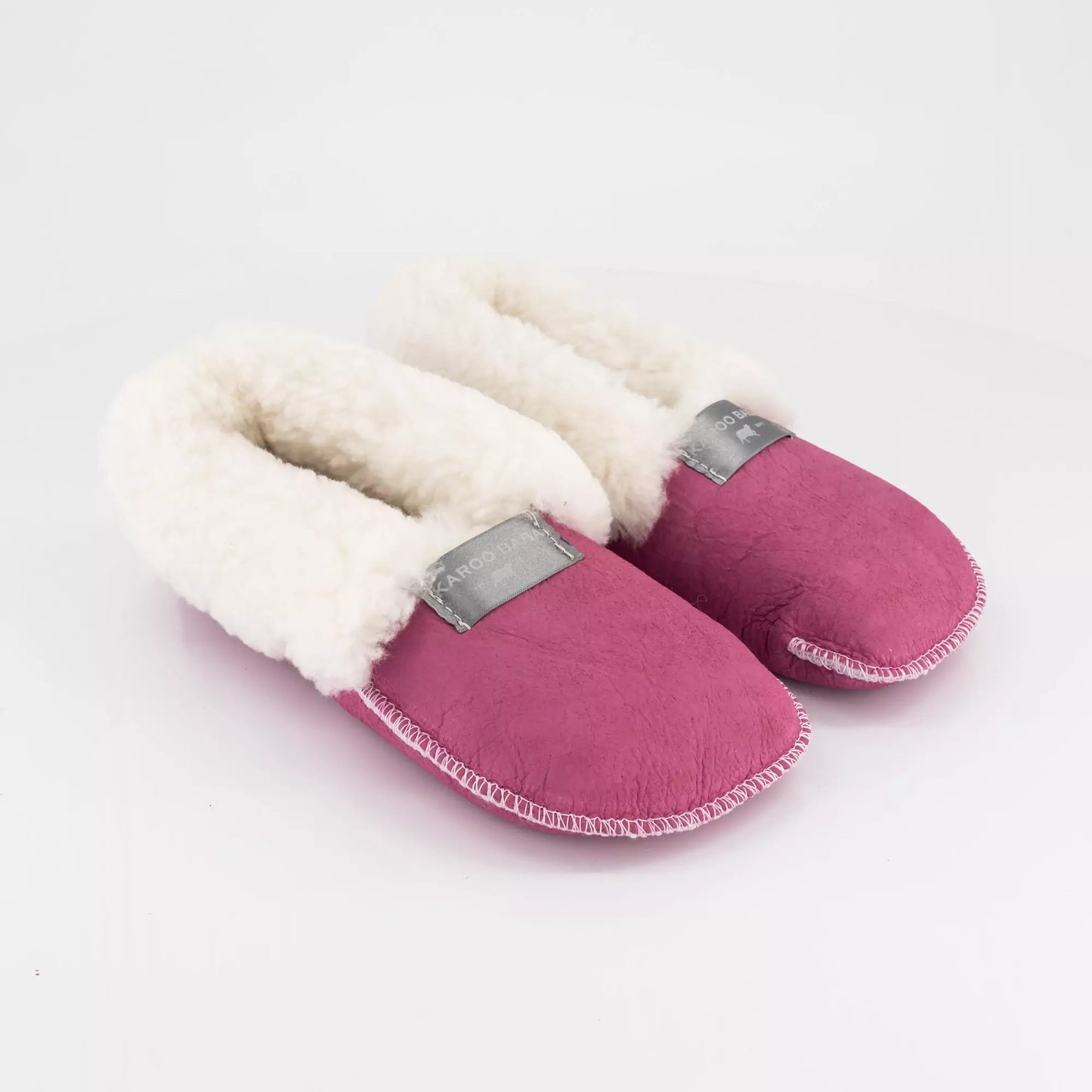Pink Sheepskin Slippers - Soft Sole