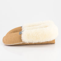 Tan Sheepskin Slippers - Soft Sole