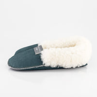Teal Sheepskin Slippers - Soft Sole