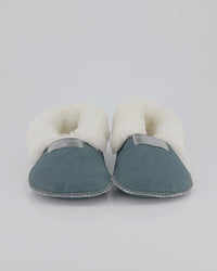 Teal Sheepskin Slippers - Soft Sole